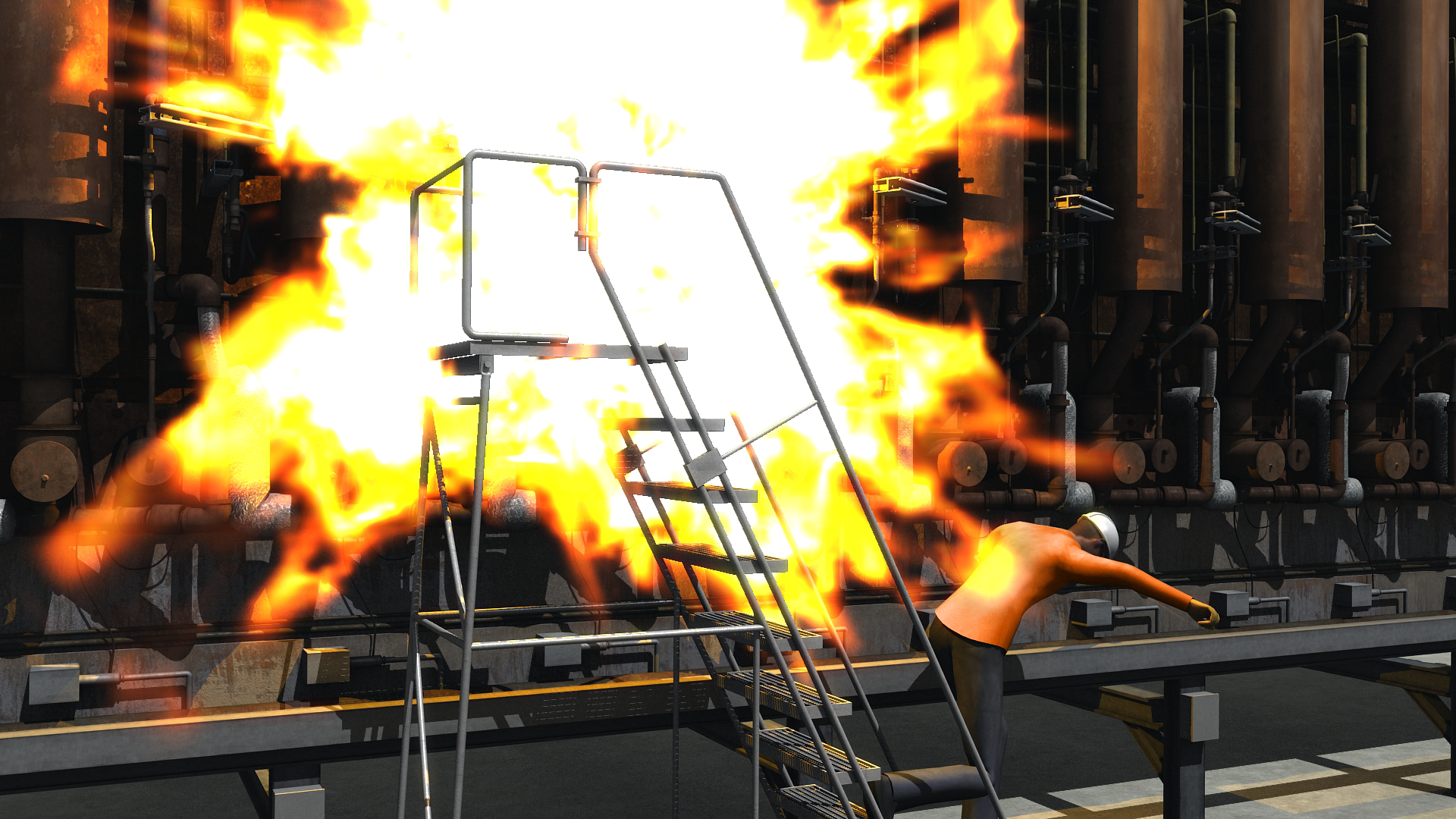 Animation Still from the CSB's safety video "Iron in the FIre"